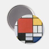 Piet Mondrian Rood Blauw Geel Abstracte Kunst Magneet (Voorkant / Achterkant)