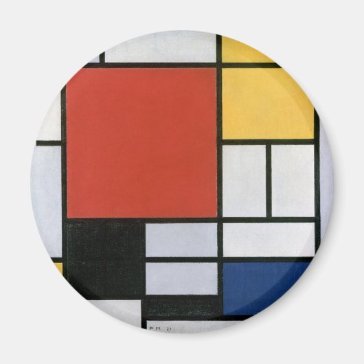 Piet Mondrian Rood Blauw Geel Abstracte Kunst Magneet (Voorkant)