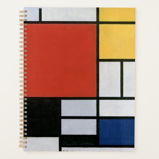 Piet Mondrian Rood Blauw Geel Abstracte Kunst Planner (Voorkant)