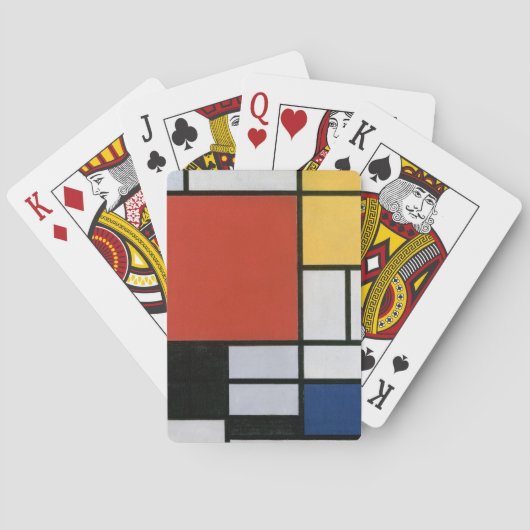 Piet Mondrian Rood Blauw Geel Abstracte Kunst Pokerkaarten (Achterkant)