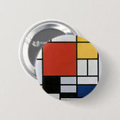 Piet Mondrian Rood Blauw Geel Abstracte Kunst Ronde Button 5,7 Cm (Voorkant /achterkant)