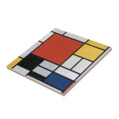 Piet Mondrian Rood Blauw Geel Abstracte Kunst Tegeltje (Zijkant)