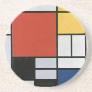 Piet Mondrian Rood Blauw Geel Abstracte Kunst Zandsteen Onderzetter