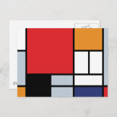 Piet Mondrian - Samenstelling met Grote Rode Plane Briefkaart (Voorkant / Achterkant)