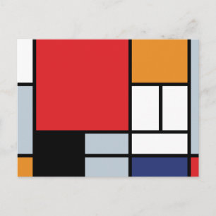 Piet Mondrian - Samenstelling met Grote Rode Plane Briefkaart