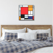 Piet Mondrian - Samenstelling met Grote Rode Plane Canvas Afdruk (Insitu (Slaapkamer))