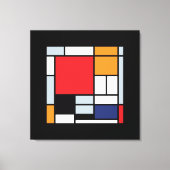 Piet Mondrian - Samenstelling met Grote Rode Plane Canvas Afdruk (Voorkant)