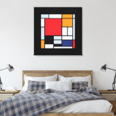 Piet Mondrian - Samenstelling met Grote Rode Plane Canvas Afdruk (Insitu (Slaapkamer))