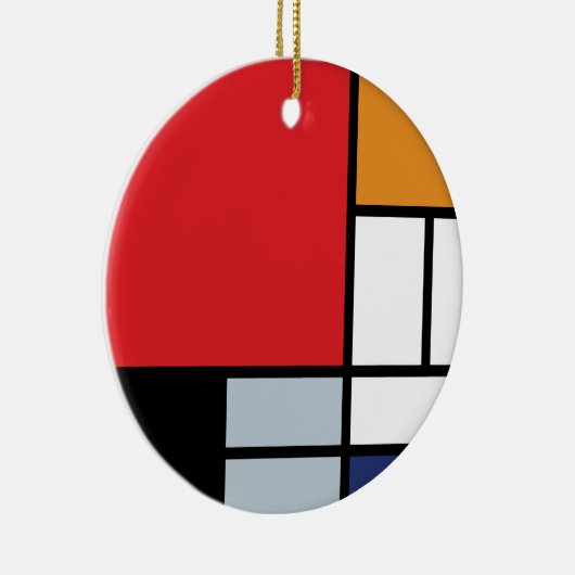 Piet Mondrian - Samenstelling met Grote Rode Plane Keramisch Ornament (Rechts)