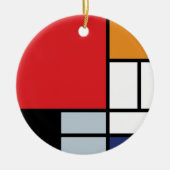 Piet Mondrian - Samenstelling met Grote Rode Plane Keramisch Ornament (Voorkant)