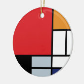 Piet Mondrian - Samenstelling met Grote Rode Plane Keramisch Ornament (Links)