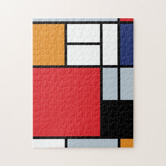 Piet Mondrian - Samenstelling met Grote Rode Plane Legpuzzel (Verticaal)