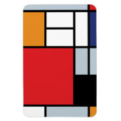 Piet Mondrian - Samenstelling met Grote Rode Plane Magneet (Verticaal)