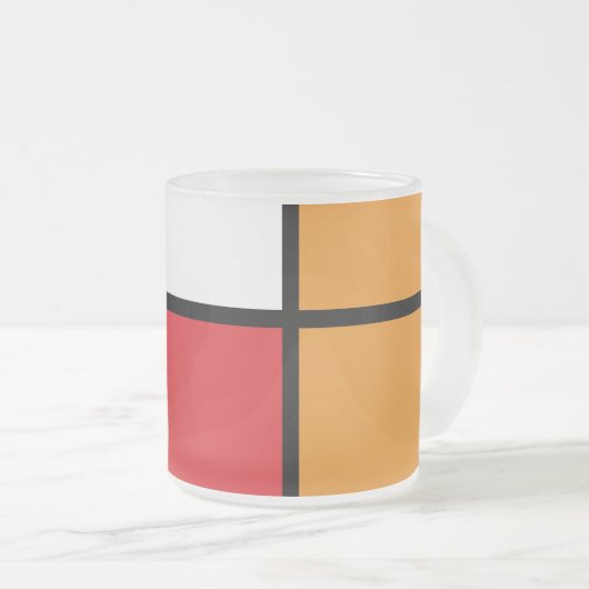 Piet Mondrian - Samenstelling met Grote Rode Plane Matglas Koffiemok (Voorkant rechts)