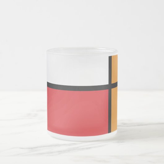 Piet Mondrian - Samenstelling met Grote Rode Plane Matglas Koffiemok (Center)