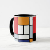 Piet Mondrian - Samenstelling met Grote Rode Plane Mok (Voorkant links)