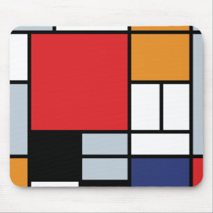 Piet Mondrian - Samenstelling met Grote Rode Plane Muismat