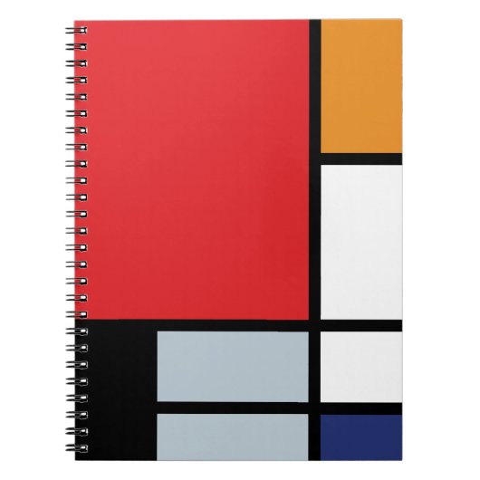 Piet Mondrian - Samenstelling met Grote Rode Plane Notitieboek (Voorkant)