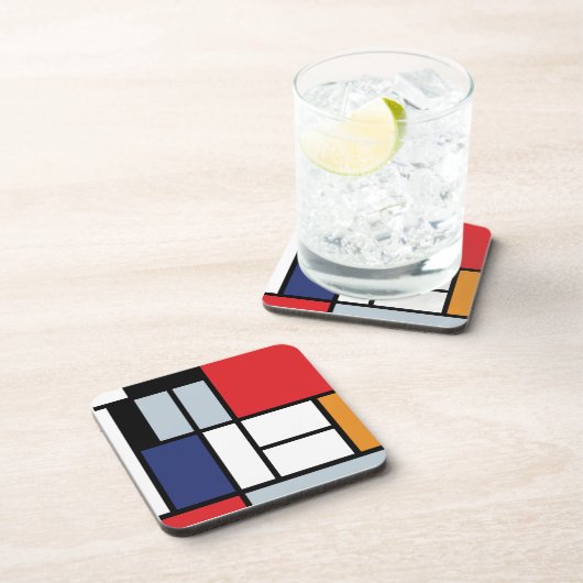 Piet Mondrian - Samenstelling met Grote Rode Plane Onderzetter (Rechterzijde)