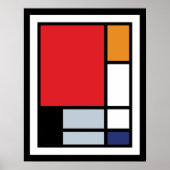 Piet Mondrian - Samenstelling met Grote Rode Plane Poster (Voorkant)