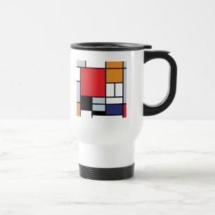 Piet Mondrian - Samenstelling met Grote Rode Plane Reisbeker
