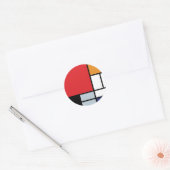 Piet Mondrian - Samenstelling met Grote Rode Plane Ronde Sticker (Envelop)
