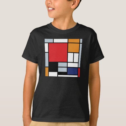 Piet Mondrian - Samenstelling met Grote Rode Plane T-shirt (Voorkant)