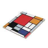 Piet Mondrian - Samenstelling met Grote Rode Plane Tegeltje (Zijkant)