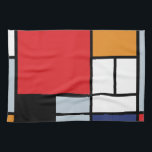 Piet Mondrian - Samenstelling met Grote Rode Plane Theedoek<br><div class="desc">Deze olie op het canvas van 1920 shows een samenstelling met zwarte, rode, grijze, gele (oranje), en blauwe blokken in een stijl die de Stijl of neo-Plasticisme werd genoemd.</div>