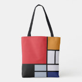 Piet Mondrian - Samenstelling met Grote Rode Plane Tote Bag (Achterkant)