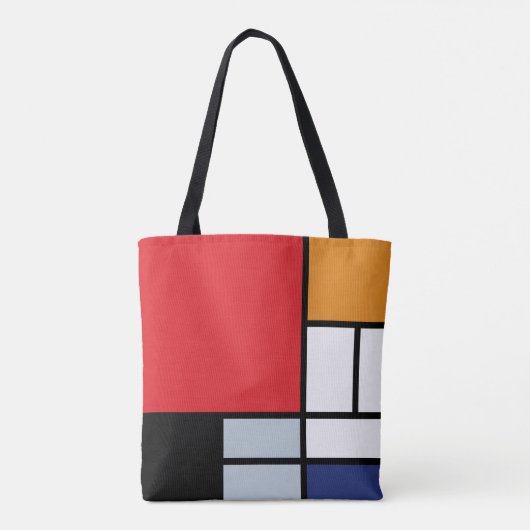 Piet Mondrian - Samenstelling met Grote Rode Plane Tote Bag (Achterkant)