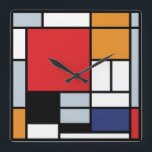Piet Mondrian - Samenstelling met Grote Rode Plane Vierkante Klok<br><div class="desc">Deze olie op het canvas van 1920 shows een samenstelling met zwarte,  rode,  grijze,  gele (oranje),  en blauwe blokken in een stijl die de Stijl of neo-Plasticisme werd genoemd.</div>