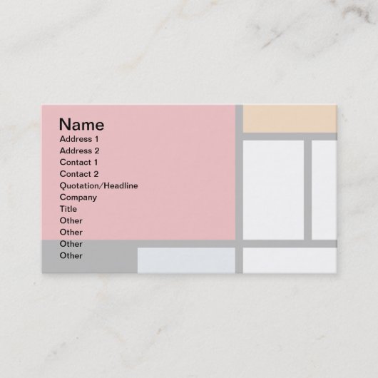 Piet Mondrian - Samenstelling met Grote Rode Plane Visitekaartje (Voorkant)