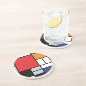 Piet Mondrian - Samenstelling met Grote Rode Plane Zandsteen Onderzetter (Zijkant)