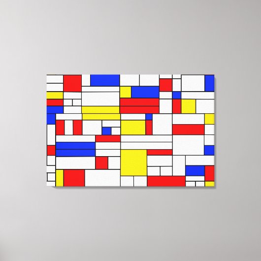 Piet Mondrian stijl abstracte kunst canvas print (Voorkant)