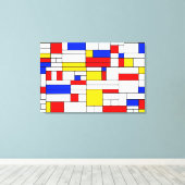Piet Mondrian stijl abstracte kunst canvas print (Insitu (Houten vloer))