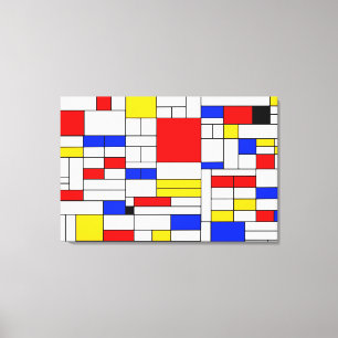 Piet Mondrian stijl abstracte kunst canvasprint Canvas Afdruk