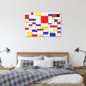 Piet Mondrian stijl abstracte kunst canvasprint Canvas Afdruk (Insitu (Slaapkamer))
