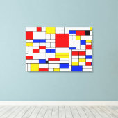 Piet Mondrian stijl abstracte kunst canvasprint Canvas Afdruk (Insitu (Houten vloer))