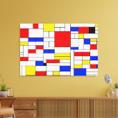 Piet Mondrian stijl abstracte kunst canvasprint Canvas Afdruk (Insitu (Woonkamer))