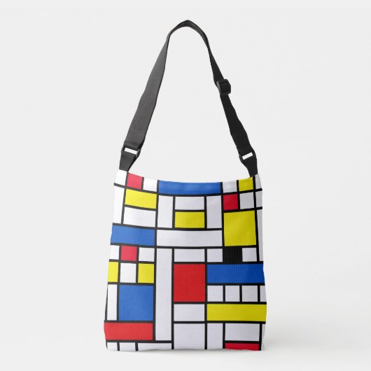 Piet Mondrian stijl abstracte kunst Crossbody Tas (Voorkant)