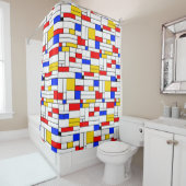 Piet Mondrian stijl abstracte kunst Douchegordijn (In situ)