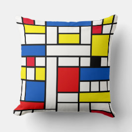 Piet Mondrian stijl abstracte kunst kussen