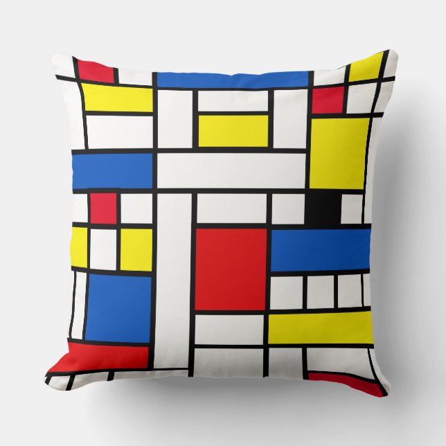 Piet Mondrian stijl abstracte kunst kussen (Voorkant)