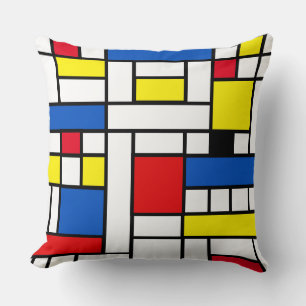 Piet Mondrian stijl abstracte kunst kussensloop Kussen