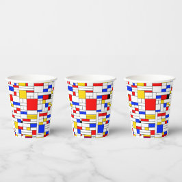 Piet Mondrian stijl abstracte kunst Papieren Bekers