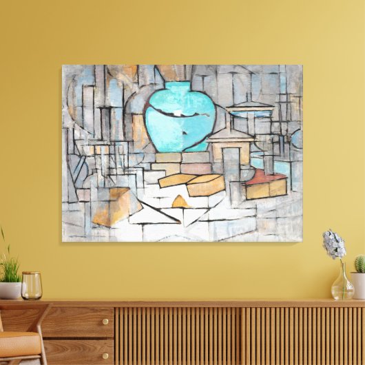 Piet Mondrian stille Life with Gingerpot II Canvas Afdruk (Insitu (Woonkamer))