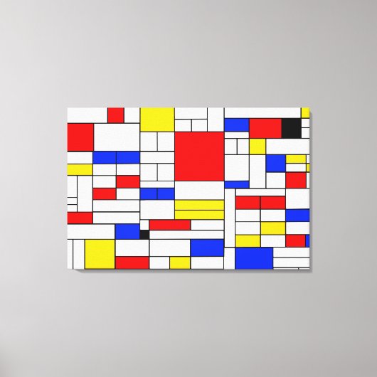 Piet Mondrian Style Abstract Art Canvas afdrukken (Voorkant)