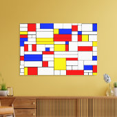 Piet Mondrian Style Abstract Art Canvas afdrukken (Insitu (Woonkamer))