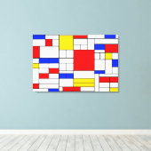 Piet Mondrian Style Abstract Art Canvas afdrukken (Insitu (Houten vloer))